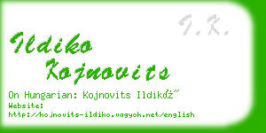 ildiko kojnovits business card